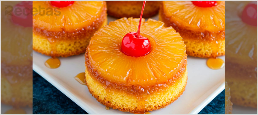 Pastel volteado de piña casero